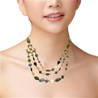 Collana Rosso Prezioso Donna in Resina Pietre dure GM-0660 - GM-0660